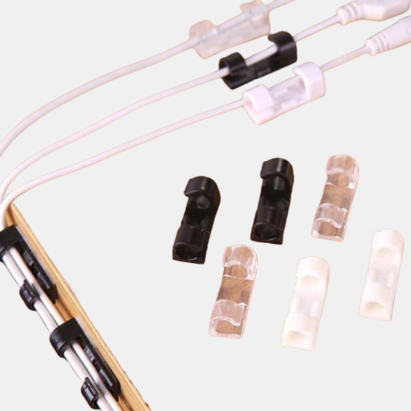 Lot de 20 Pinces Câbles – Organisation Facile et Adhésive Cable Organizer Electro Paris