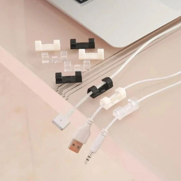 Lot de 20 Pinces Câbles – Organisation Facile et Adhésive Cable Organizer Electro Paris
