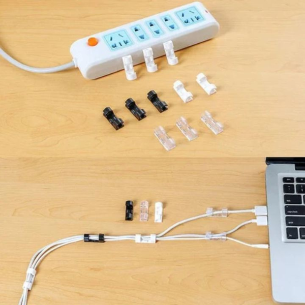 Lot de 20 Pinces Câbles – Organisation Facile et Adhésive Cable Organizer Electro Paris