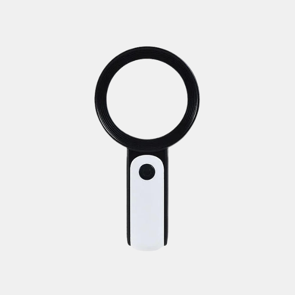 Loupe à Main avec 12 Lumières LED – Loupe de Lecture 30x pour Petits Caractères Loupes Electro Paris