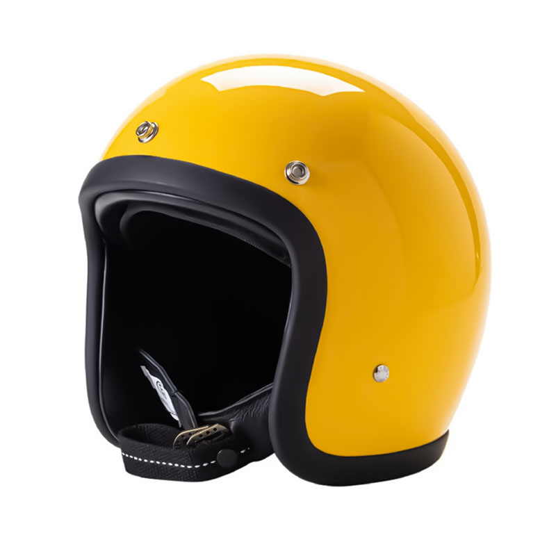 Casque Moto Rétro Low-Profile Avec Certification DOT Et ECE Pour Conduite Sécurisée Cyber Monday Offer Helmet Electro Paris Jaune vif S