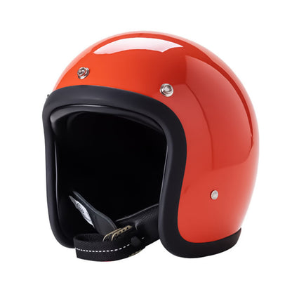 Casque Moto Rétro Low-Profile Avec Certification DOT Et ECE Pour Conduite Sécurisée Cyber Monday Offer Helmet Electro Paris Orange-Rouge S