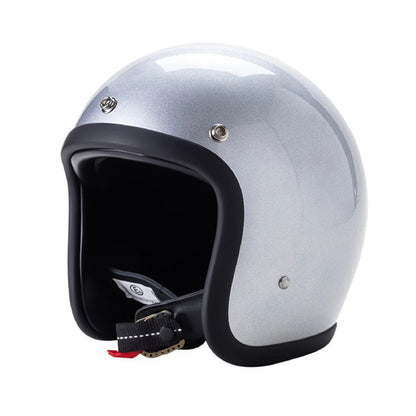 Casque Moto Rétro Low-Profile Avec Certification DOT Et ECE Pour Conduite Sécurisée Cyber Monday Offer Helmet Electro Paris Argent brillant S