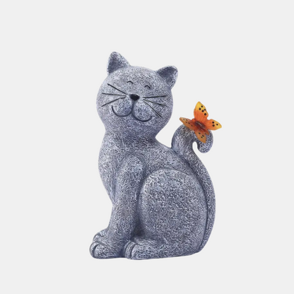 Lumière de Jardin Solaire Chat en Résine pour un Décor Fantaisiste Statues de jardin Electro Paris
