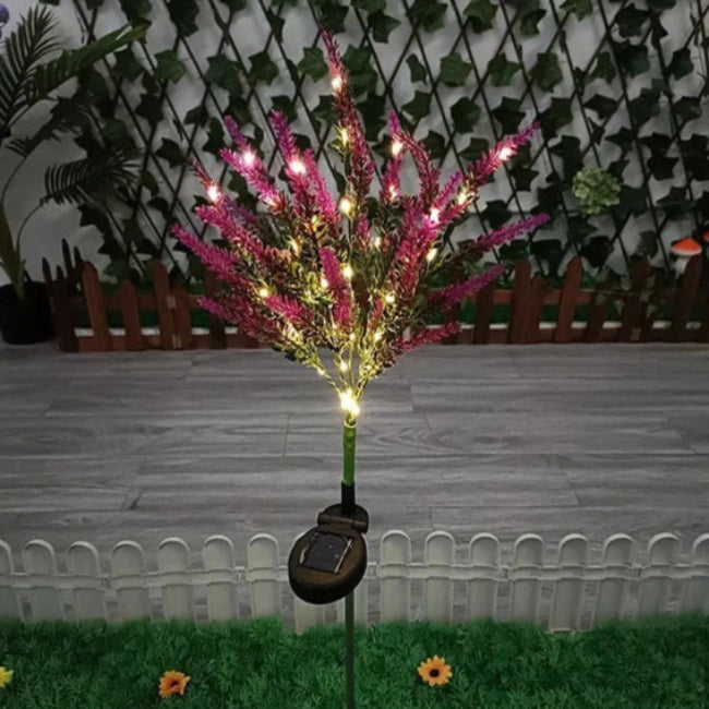 Lumières Solaires Lavande pour Décor de Jardin – Lampes Piquet à Fleurs LED Étanche Éclairage extérieur Electro Paris Rose-Rouge Lavande