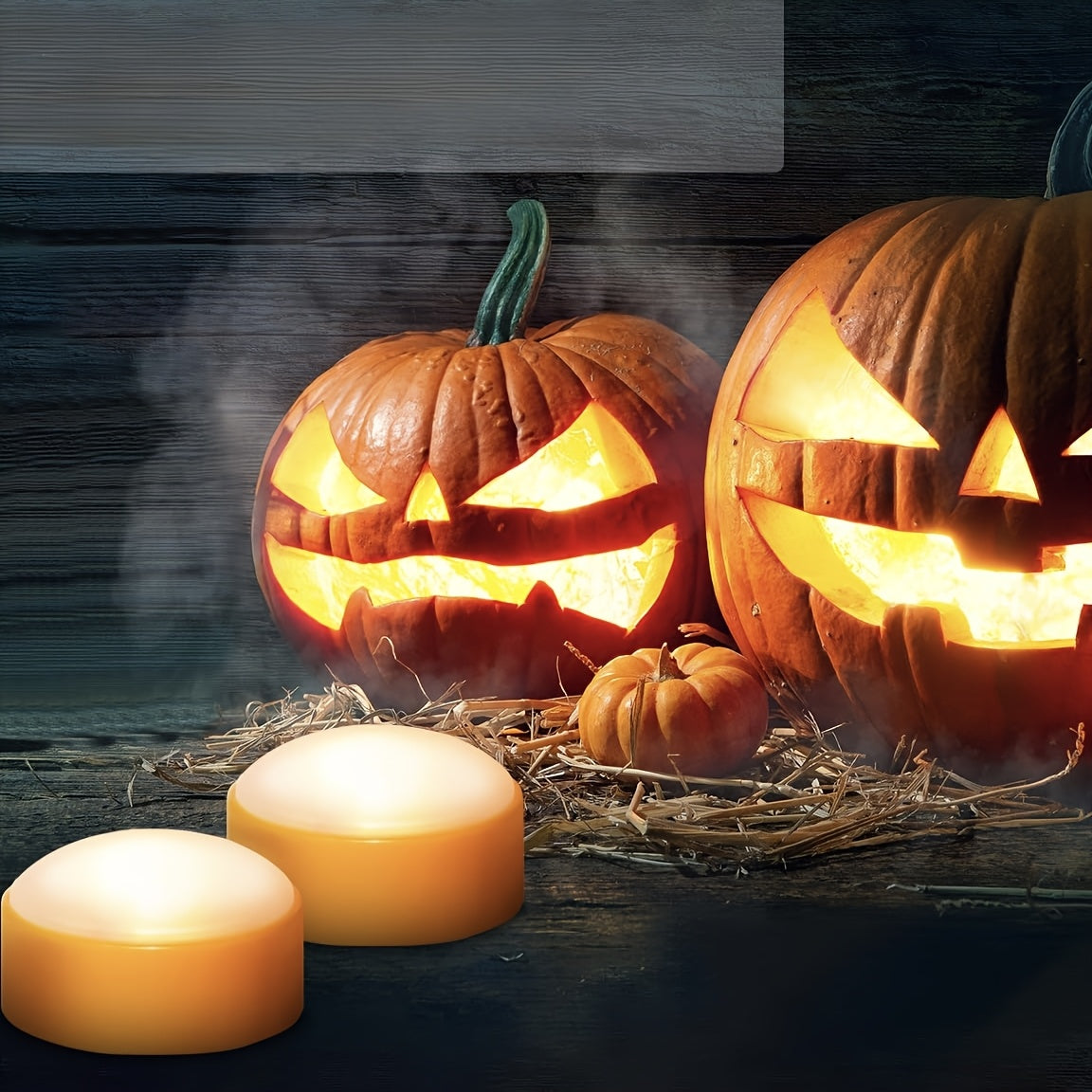 Lumières LED sans Flamme pour Citrouille – Lot de 12 Bougies à Piles pour Jack-O'-Lantern Décorations saisonnières Electro Paris Default