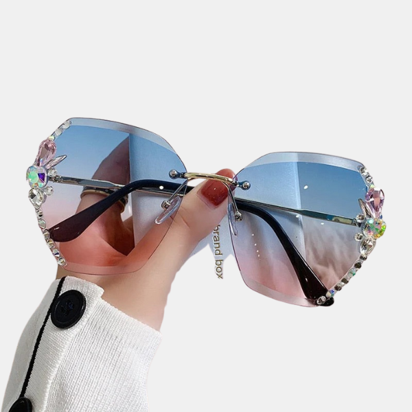 Lunettes de Soleil Luxe Cristallin Glasses Electro Paris Bleu rose