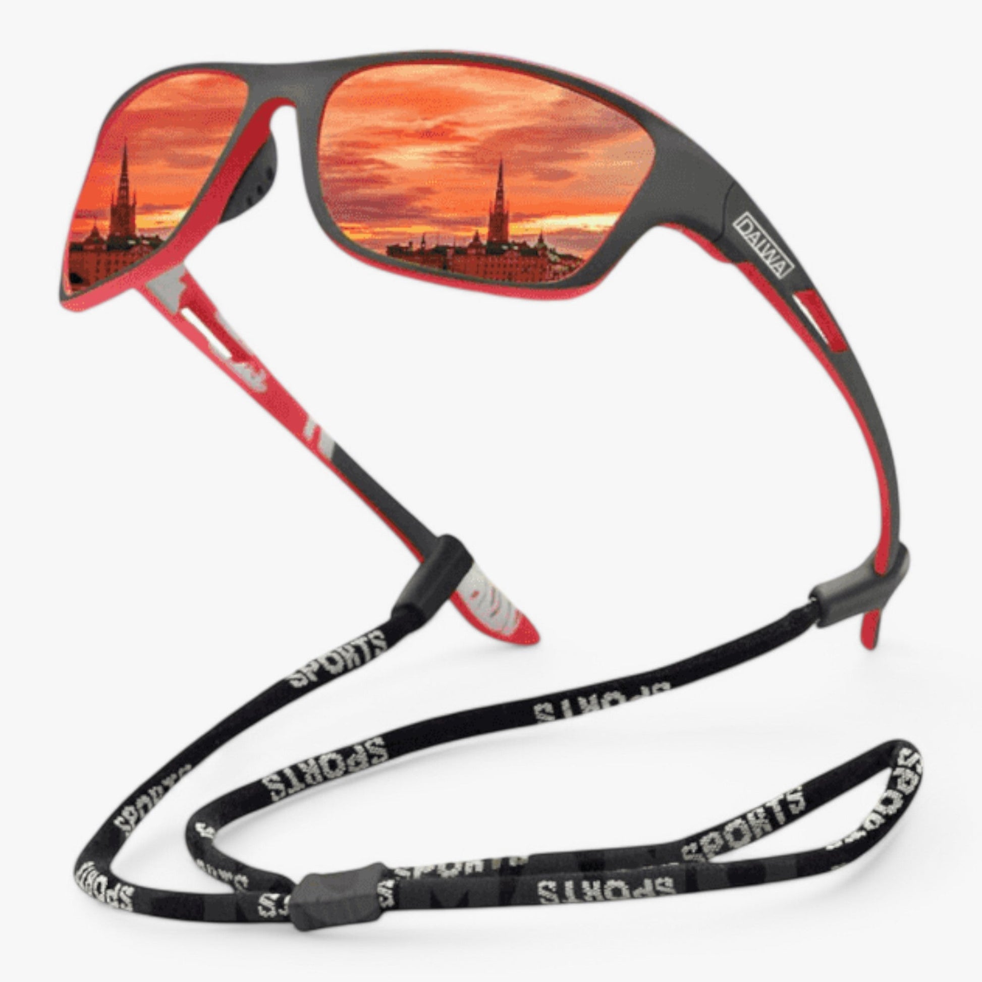 Lunettes de Soleil de Sport Polarisées pour Homme & Femme – Lunettes Légères Protection UV pour Vélo & Course Lunettes de soleil Electro Paris Rouge Feu Bleu Océan