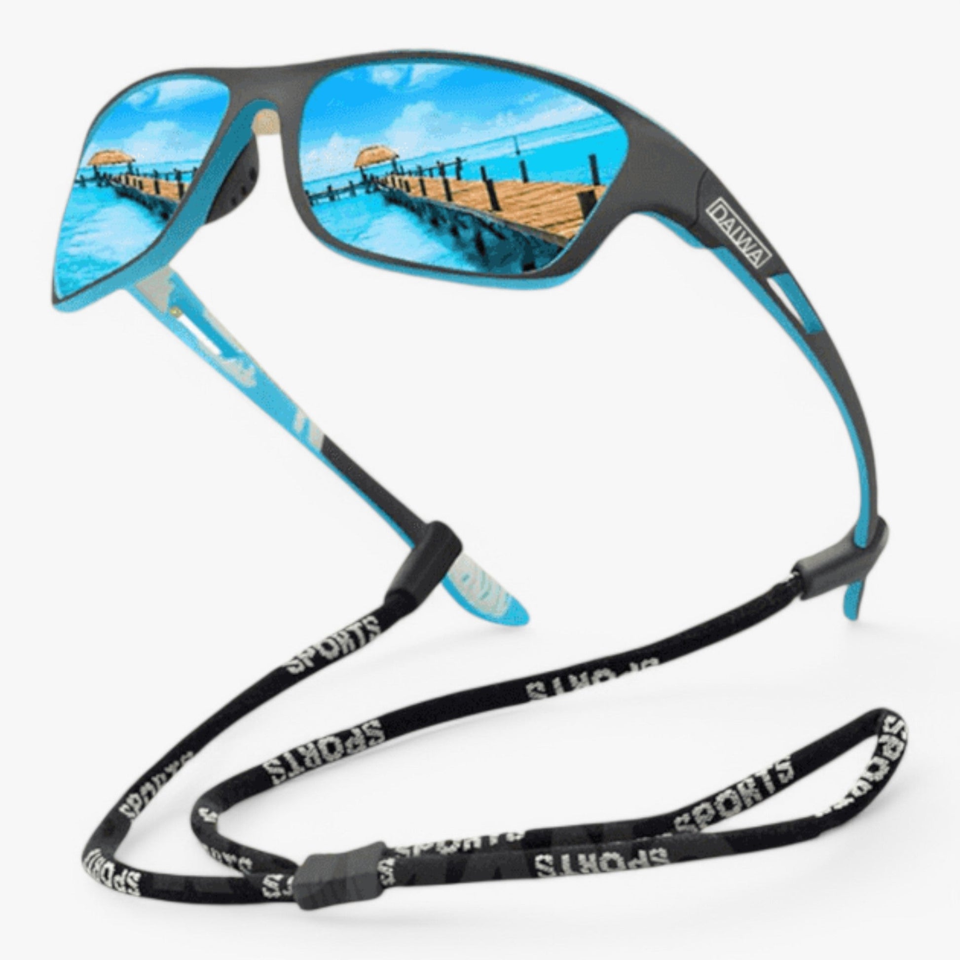 Lunettes de Soleil de Sport Polarisées pour Homme & Femme – Lunettes Légères Protection UV pour Vélo & Course Lunettes de soleil Electro Paris Bleu Océan Rouge Feu