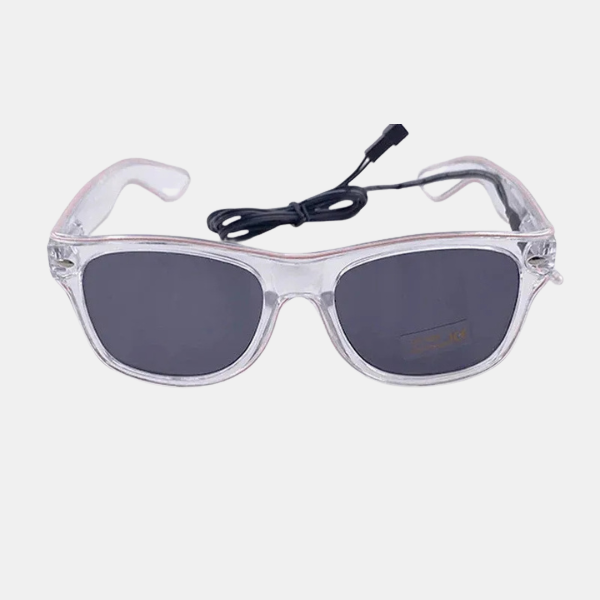 Lunettes de Soleil LED – Éclairage Festif pour Soirées et Raves LED Glow Sunglasses Electro Paris Blanc 1