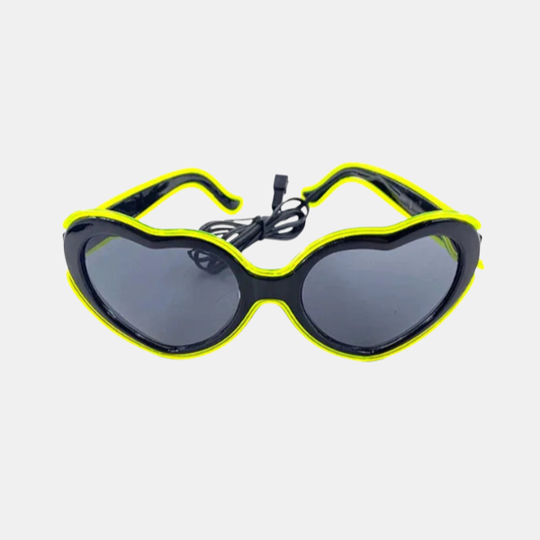 Lunettes de Soleil LED – Éclairage Festif pour Soirées et Raves LED Glow Sunglasses Electro Paris Vert citron 3