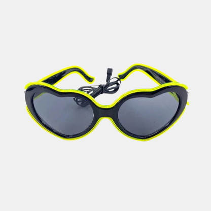 Lunettes de Soleil LED – Éclairage Festif pour Soirées et Raves LED Glow Sunglasses Electro Paris Vert citron 3
