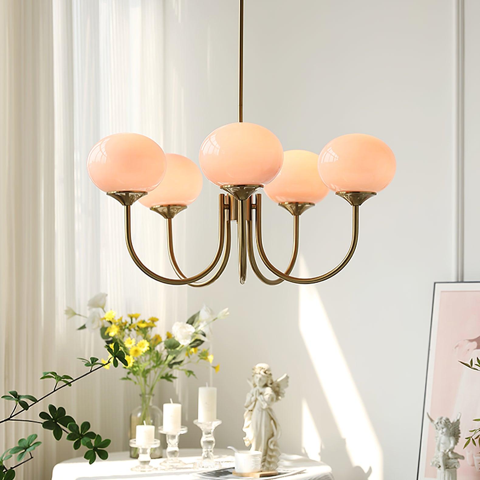 Lustre Moderne En Verre Rose Pour Salle à Manger Lampe suspendue Electro Paris