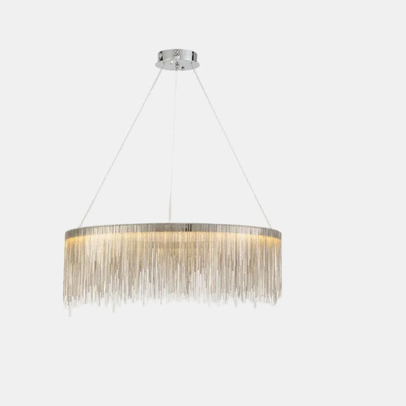 Chandelier Moderne en Acier Inoxydable à Franges – Suspension LED de Luxe Lampe suspendue Electro Paris 60cm