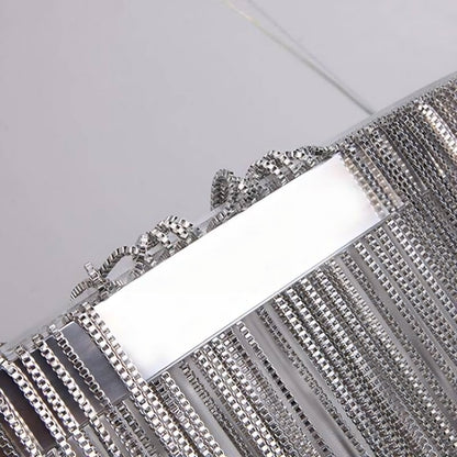 Chandelier Moderne en Acier Inoxydable à Franges – Suspension LED de Luxe Lampe suspendue Electro Paris