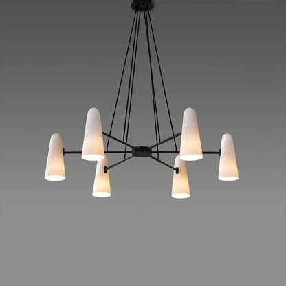 Lustre de plafond élégant avec lumières en forme de boule Ceiling Lamp Electro Paris 6 Têtes Dia 80cm x H 20cm Noir & Blanc