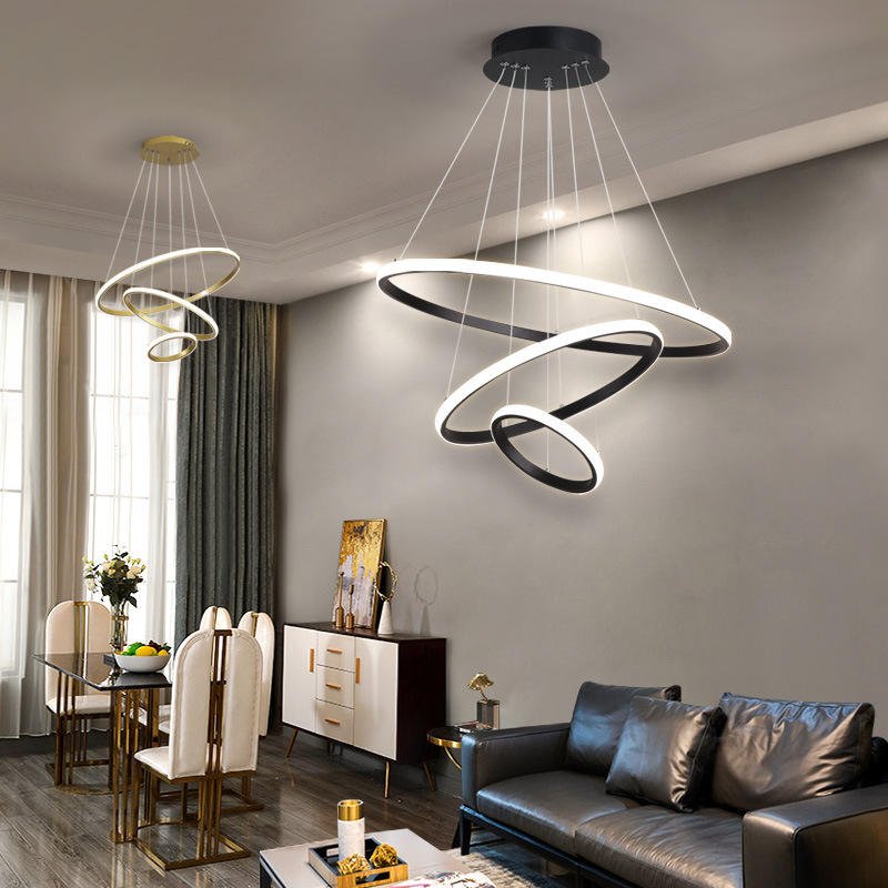 Lustre moderne à trois anneaux pour un intérieur élégant Lampe suspendue Electro Paris