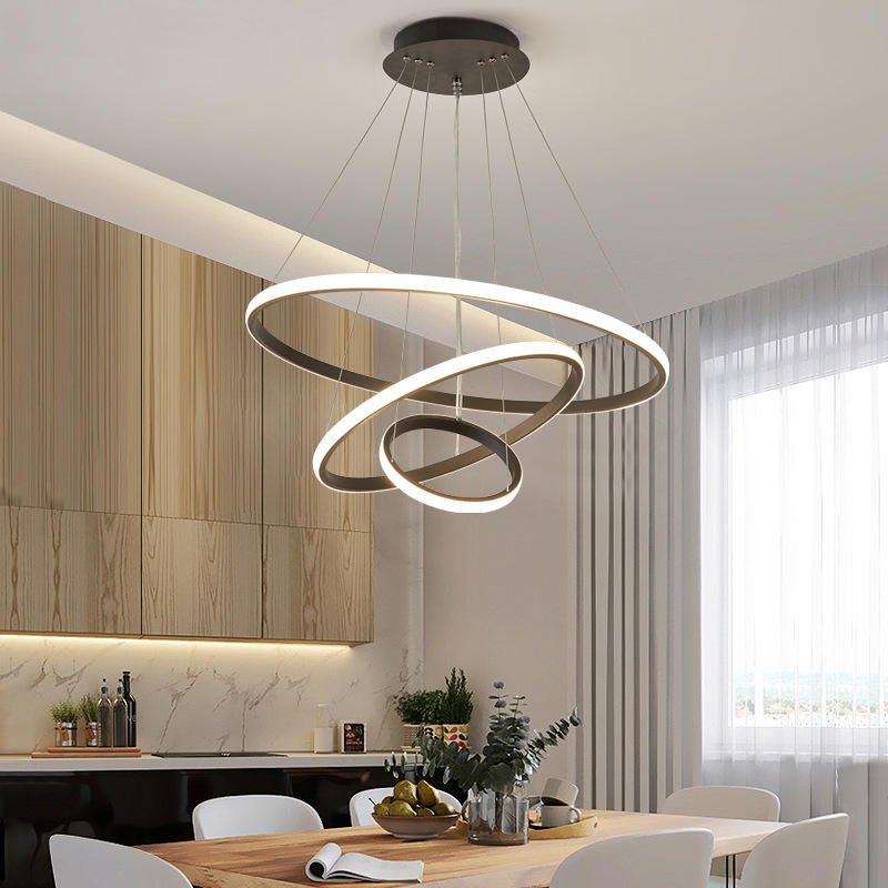Lustre moderne à trois anneaux pour un intérieur élégant Lampe suspendue Electro Paris