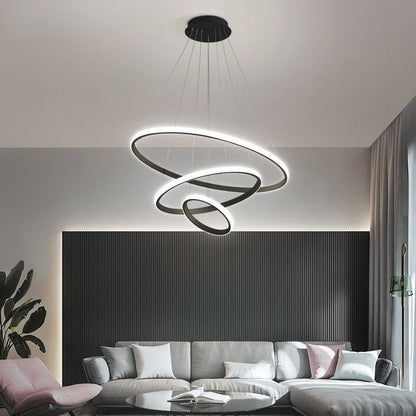 Lustre moderne à trois anneaux pour un intérieur élégant Lampe suspendue Electro Paris