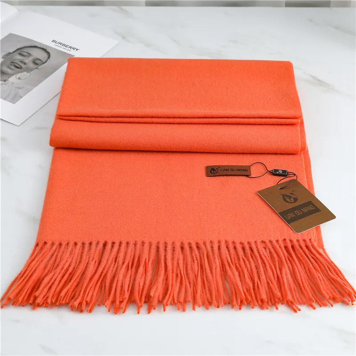Écharpe En Cachemire Luxueuse – Élégance, Chaleur Et Confort Black Friday Deal Scarfs Electro Paris Orange