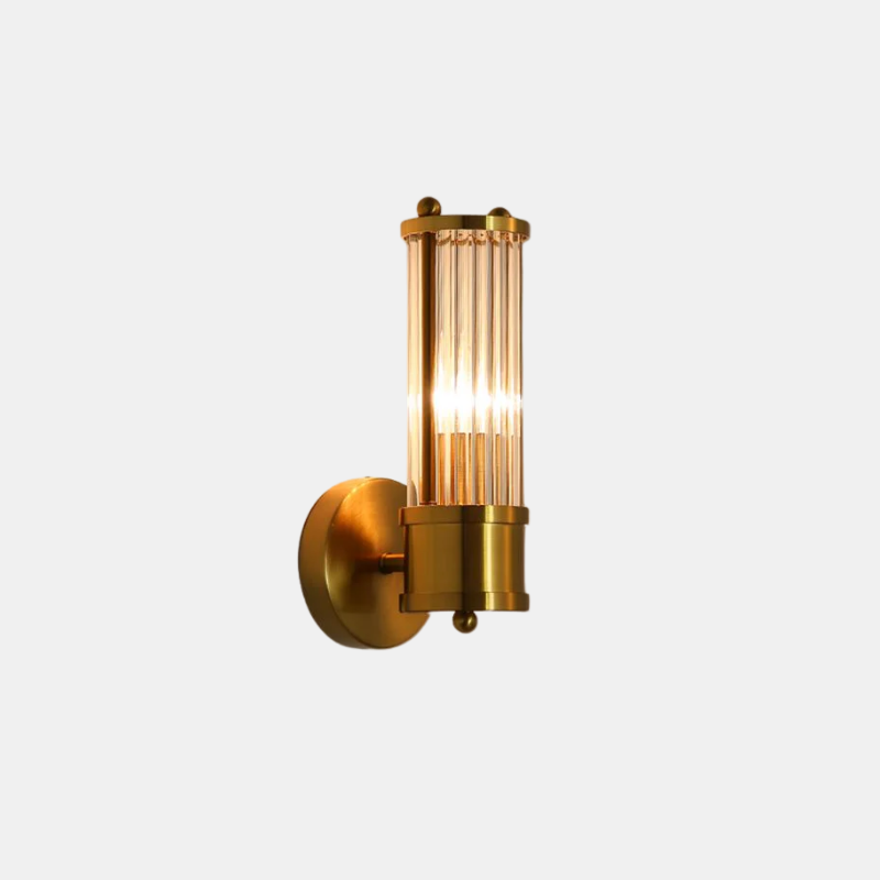 Applique Murale Cylindrique Dorée en Métal et Verre – Éclairage LED Moderne Wall lamps Electro Paris A Clear