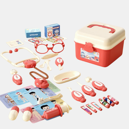 Malette de Docteur Enfant – Jeu Éducatif de Médecin avec Coffret Portable Éclairage Electro Paris Rosa 37 Unité