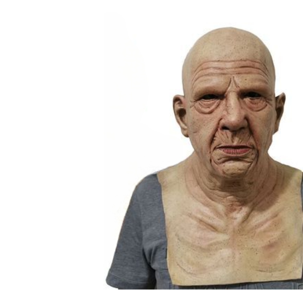 Masque de Vieil Homme Réaliste pour Halloween – Accessoire de Costume Effrayant en Latex Masques Electro Paris D