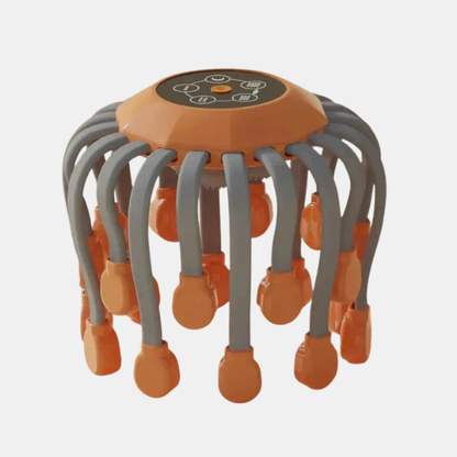 Massageur de Cuir Chevelu Premium à 20 Têtes – Vibration Relaxante et Thérapie par Lumière Rouge Scalp Massager Electro Paris Orange