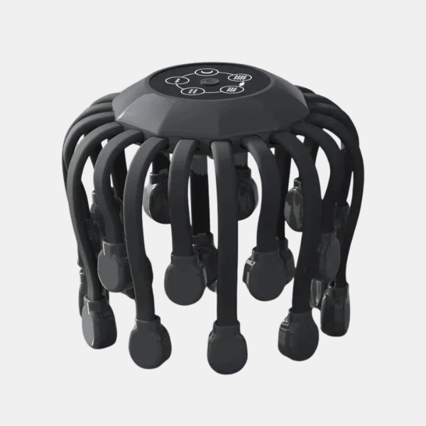 Massageur de Cuir Chevelu Premium à 20 Têtes – Vibration Relaxante et Thérapie par Lumière Rouge Scalp Massager Electro Paris Noir