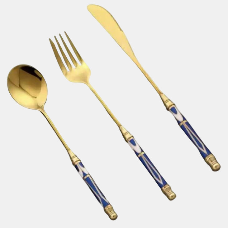 Ménagère Élégante en Acier Inoxydable – Couverts Méditerranéens pour Cuisine Ensembles de salle à manger Electro Paris Poids 3 pièces