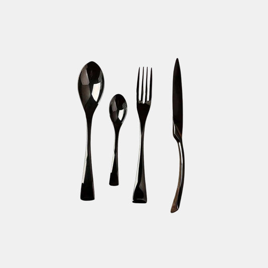Ménagère en Acier Inoxydable Noir – Couverts de Table Élégants pour Dîner Couverts Electro Paris 24 pièces