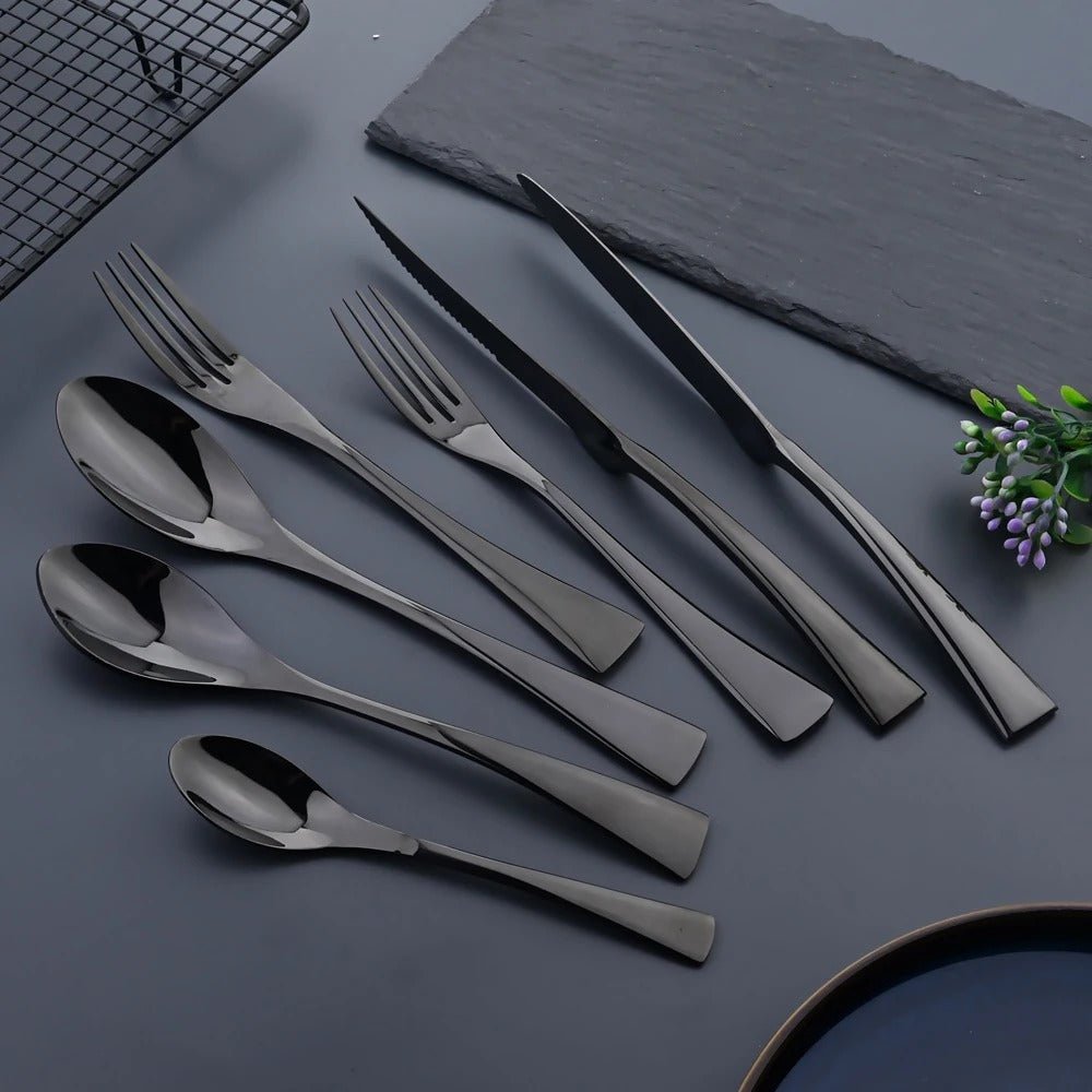 Ménagère en Acier Inoxydable Noir – Couverts de Table Élégants pour Dîner Couverts Electro Paris