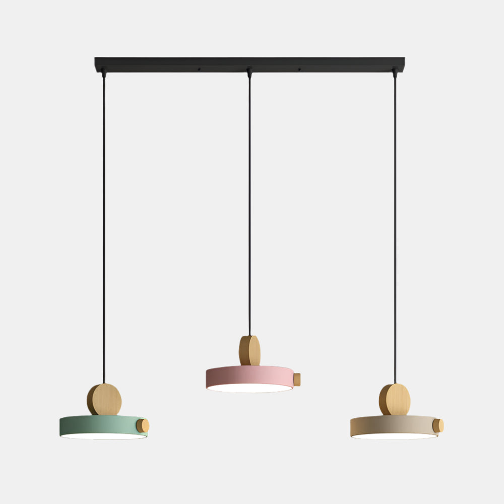 Mini plafonnier coloré avec détails en bois Ceiling Lamp Electro Paris Vert