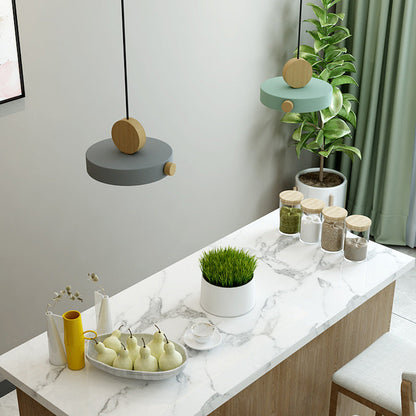 Mini plafonnier coloré avec détails en bois Ceiling Lamp Electro Paris Gris