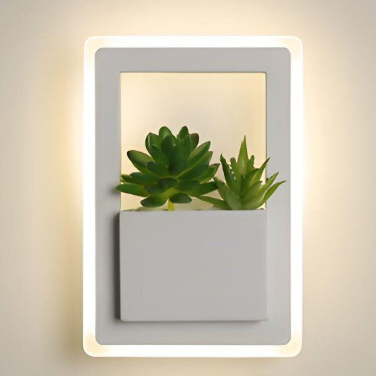 Applique murale minimaliste en plantes artificielles nordiques pour une lumière élégante Wall lamps Electro Paris Rectangle Lumière chaude