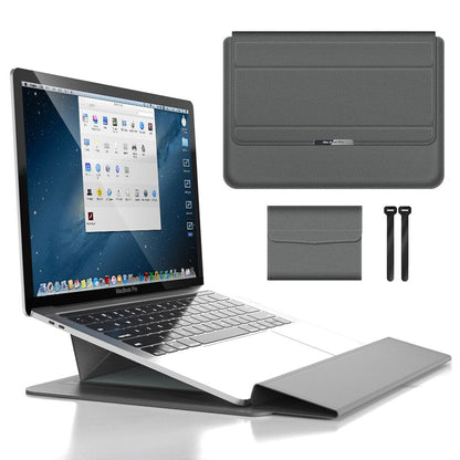 Housse Pour Ordinateur Portable Étanche Résistante Aux Chocs Avec Support Intégré Multifonctionnel Laptop stand Electro Paris Gris 14 pouces