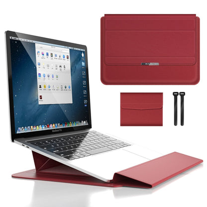 Housse Pour Ordinateur Portable Étanche Résistante Aux Chocs Avec Support Intégré Multifonctionnel Laptop stand Electro Paris Rouge 14 pouces