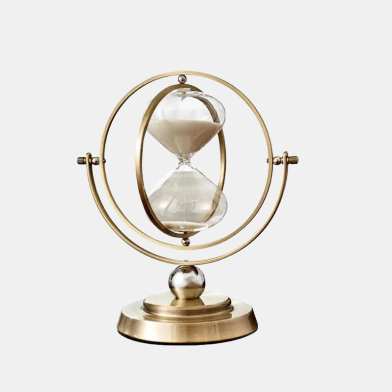 Minuterie – Horloge de Sable Scandinave Élégante en Métal Doré et Noir Horloges Electro Paris 15 Minutes (13*22*24cm)