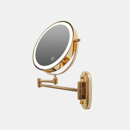 Miroir Grossissant LED Rechargeable avec Lumière Réglable pour un Maquillage Parfait Miroirs de maquillage Electro Paris Or