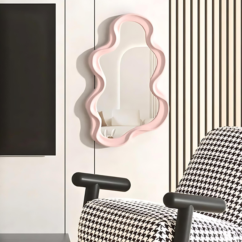 Miroir Mural Artistique avec Bord Ondulé 40x26 cm pour Décoration Moderne Miroirs Electro Paris