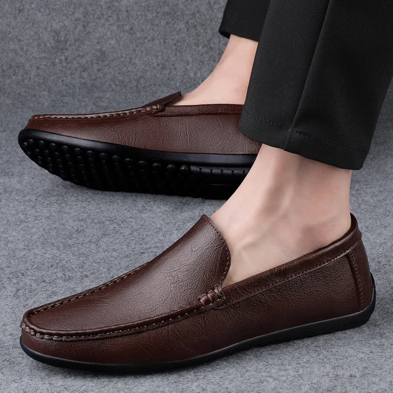 Élégantes loafers en cuir véritable avec fonction massage Chaussures pour hommes Electro Paris