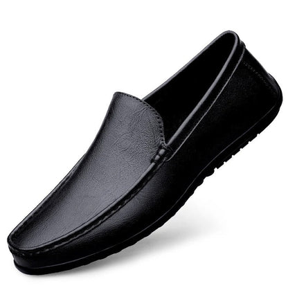 Élégantes loafers en cuir véritable avec fonction massage Chaussures pour hommes Electro Paris Noir 38