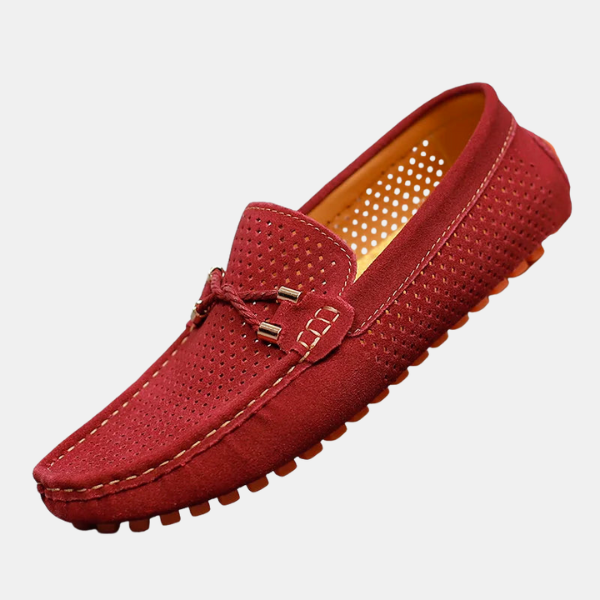 Mocassins en Cuir Perforé – Élégance et Respirabilité Electro Paris Rouge 38