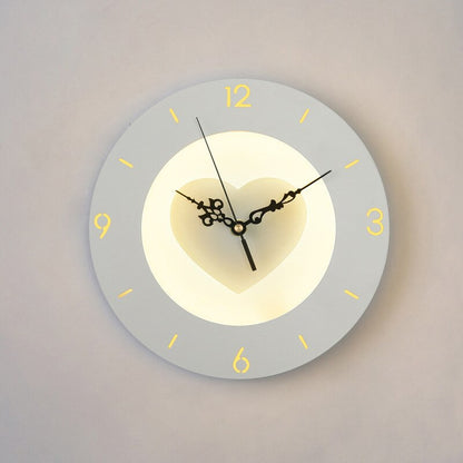 Applique murale LED moderne avec affichage d'horloge intégré Horloge Electro Paris Cœur