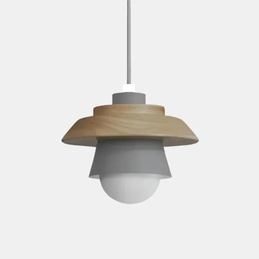 Suspension moderne en bois au design nordique coloré Ceiling Lamp Electro Paris Gris Blanc froid