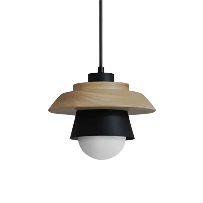 Suspension moderne en bois au design nordique coloré Ceiling Lamp Electro Paris Noir Sans ampoule