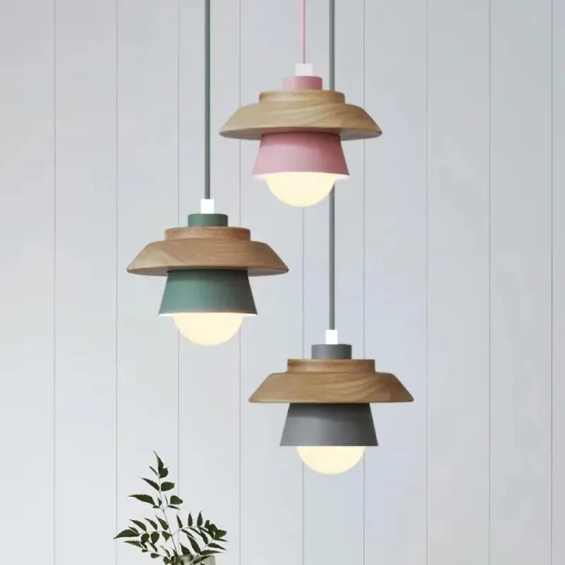 Suspension moderne en bois au design nordique coloré Ceiling Lamp Electro Paris