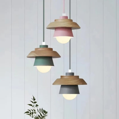 Suspension moderne en bois au design nordique coloré Ceiling Lamp Electro Paris