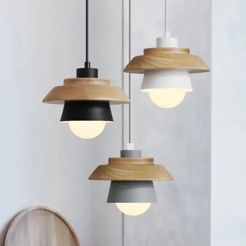 Suspension moderne en bois au design nordique coloré Ceiling Lamp Electro Paris