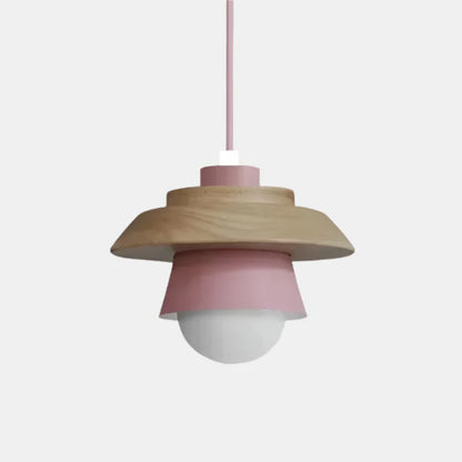 Suspension moderne en bois au design nordique coloré Ceiling Lamp Electro Paris Rose Blanc froid